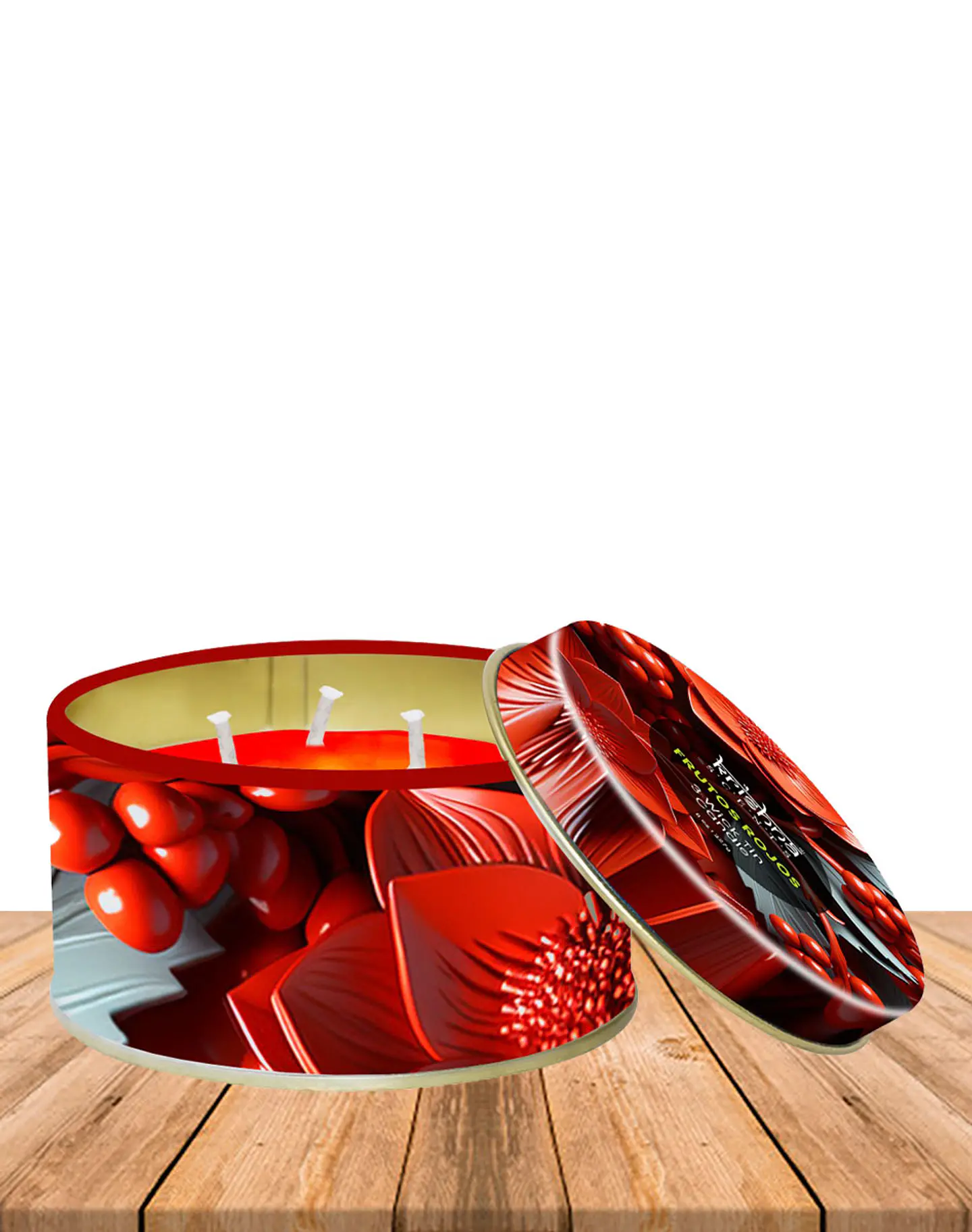 Vela triple mecha aroma Frutos Rojos 2