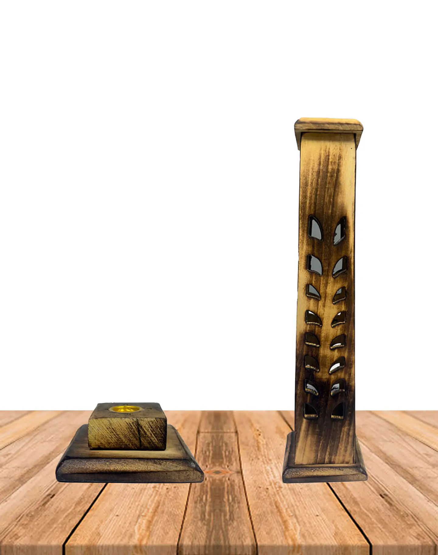 Porta Incienso Torre  Larga Madera B632 3
