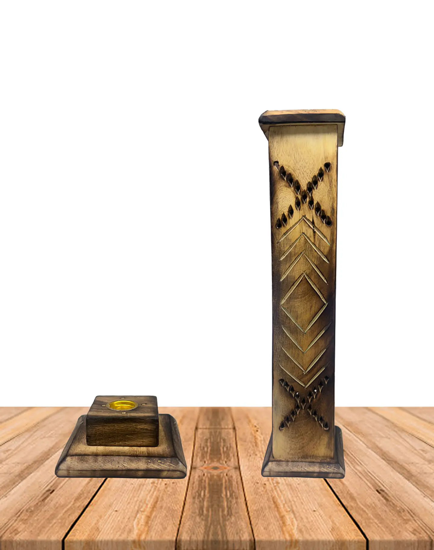 Porta Incienso Torre  Larga Madera B628 2
