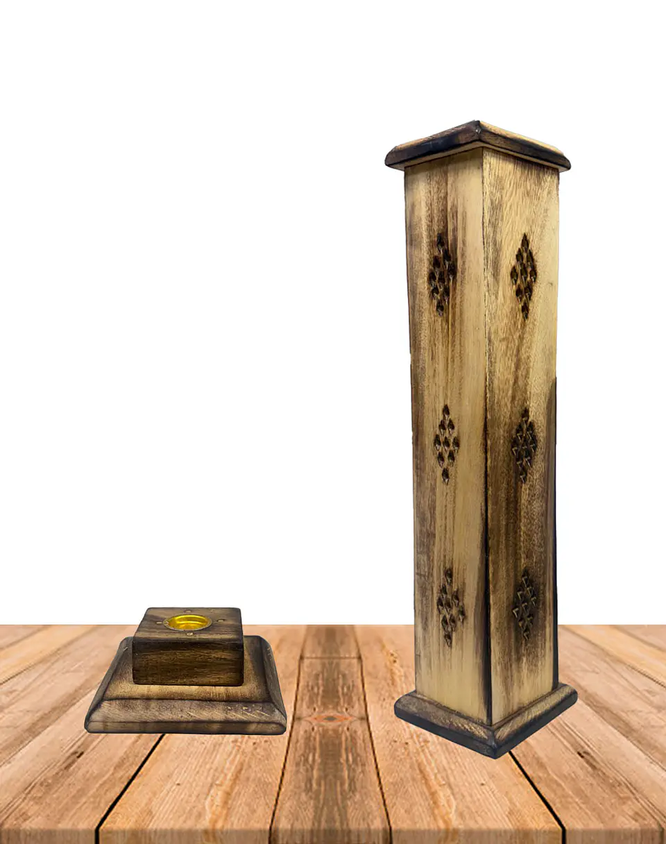 Porta Incienso Torre  Larga Madera B629 3