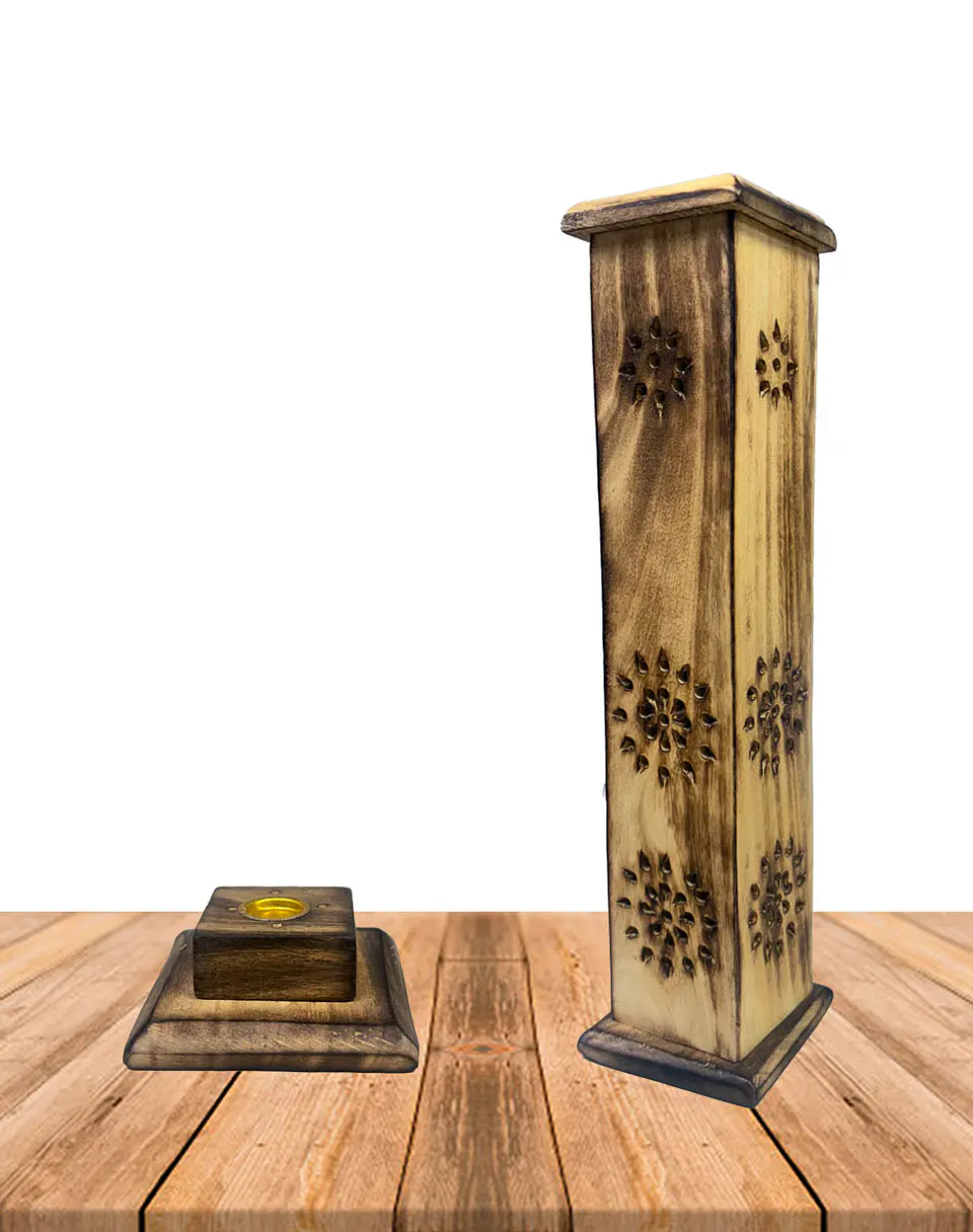 Porta Incienso Torre  Larga Madera B625 2
