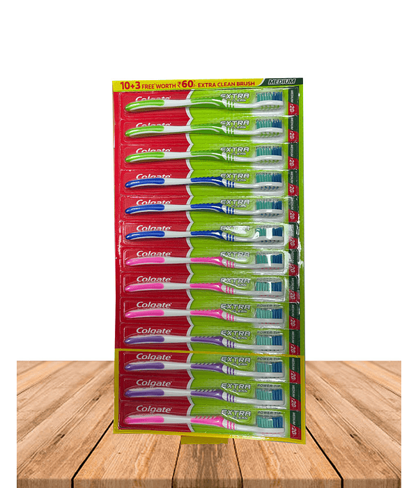 Cepillos de Diente Colgante Tira de 10 unidades + 3 Cepillos gratis. Mediano.