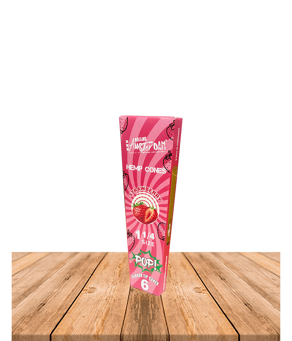 Hemp Cones POP Rolling Amsterdam Strawberry