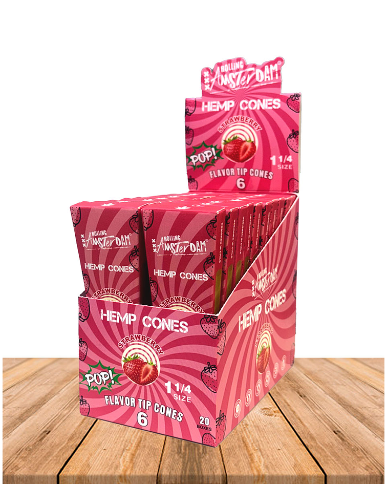 Hemp Cones POP Rolling Amsterdam Strawberry