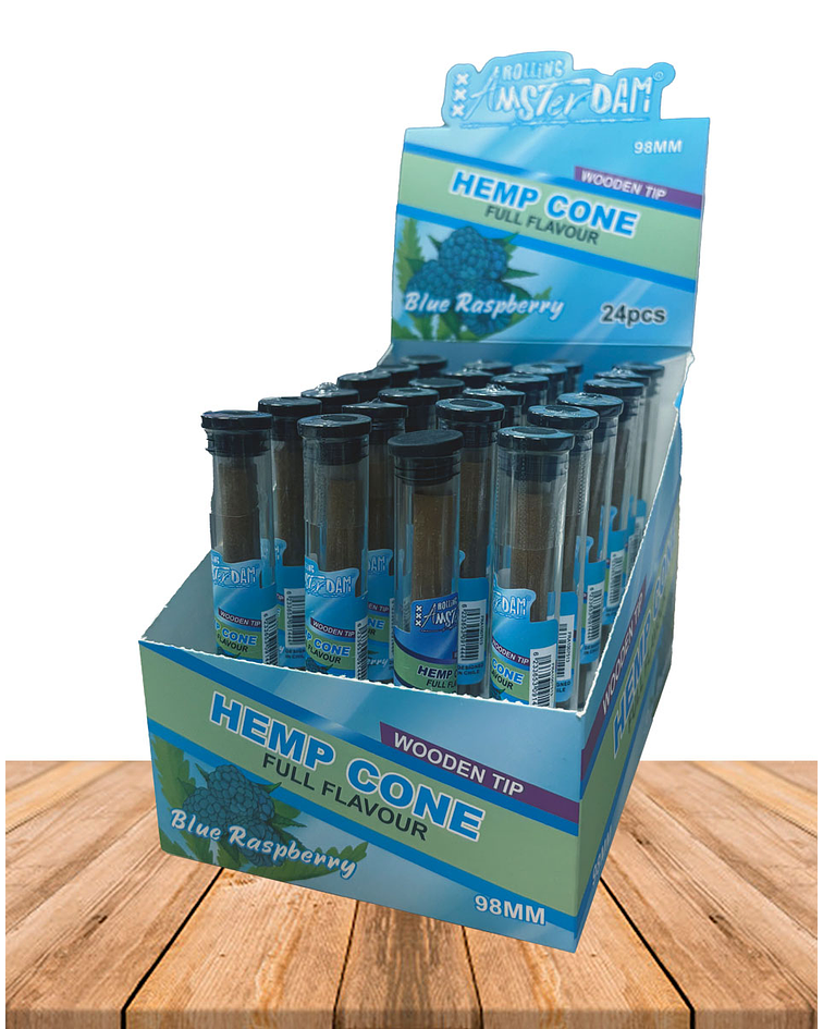Hemp Cone Frambuesa Azul con punta de Madera
