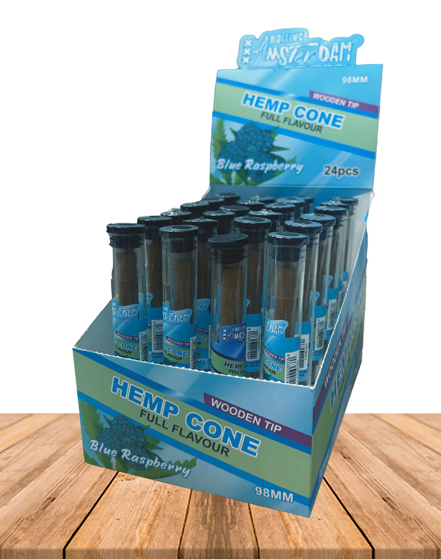 Hemp Cone Frambuesa Azul con punta de Madera 3