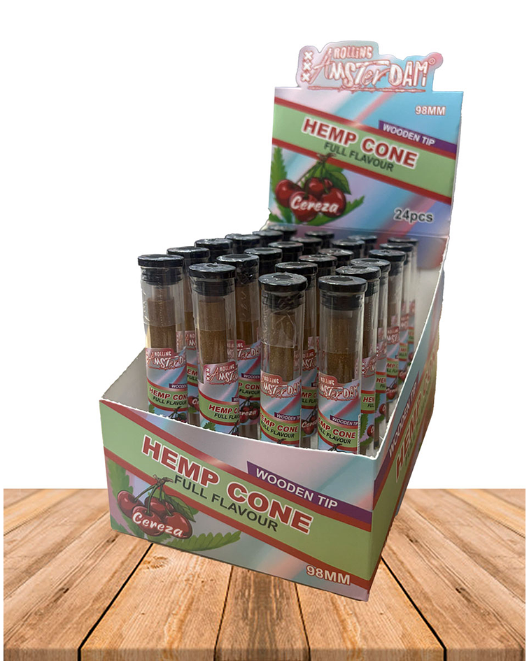 Hemp Cone Cereza con punta de Madera