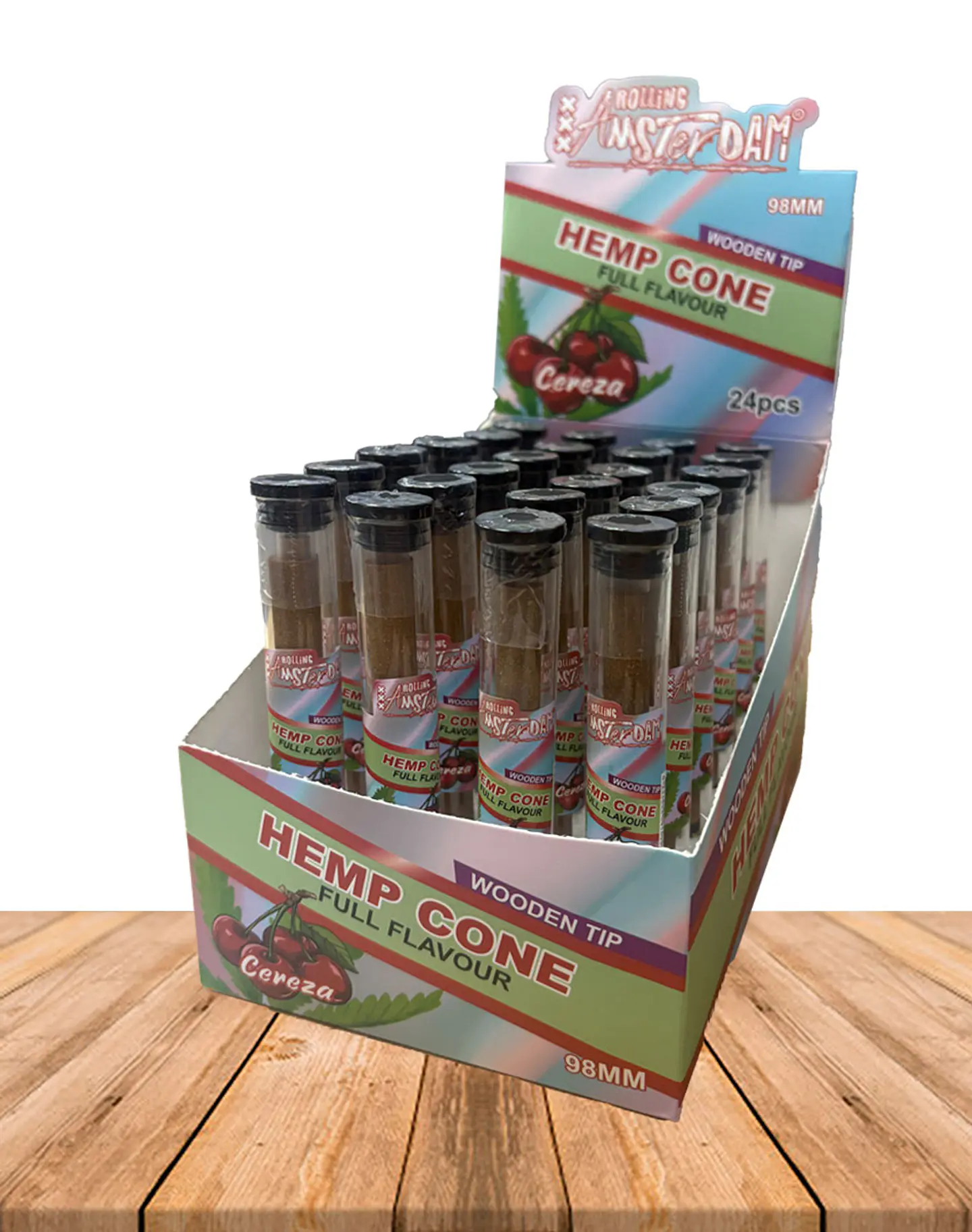 Hemp Cone Cereza con punta de Madera 3