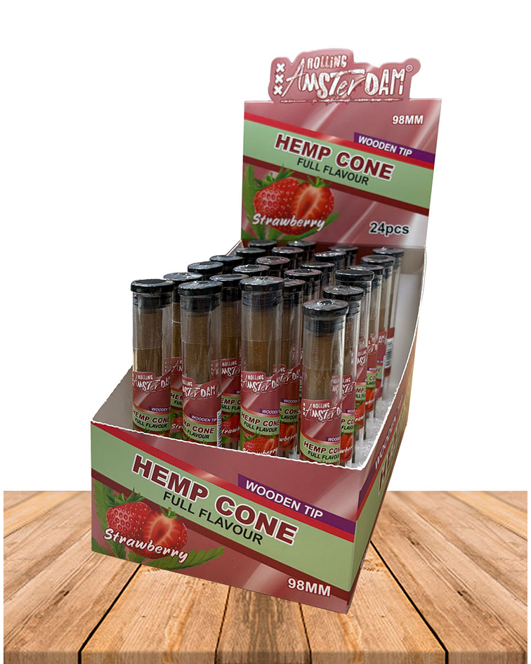 Hemp Cone Frutilla con punta de Madera
