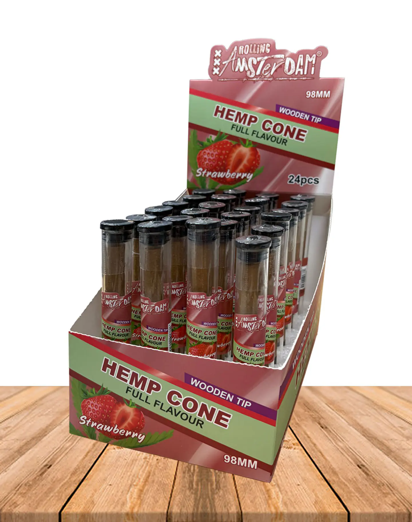 Hemp Cone Frutilla con punta de Madera 3