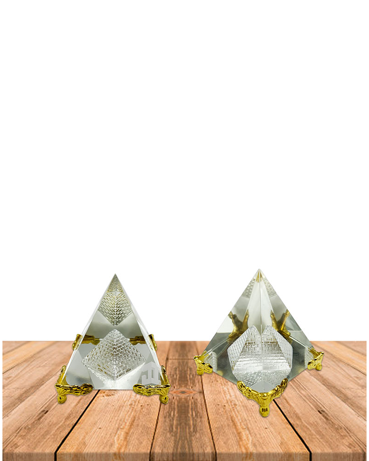 Pirámide de Cristal Con Base  4cm JI23-247/JI25-43