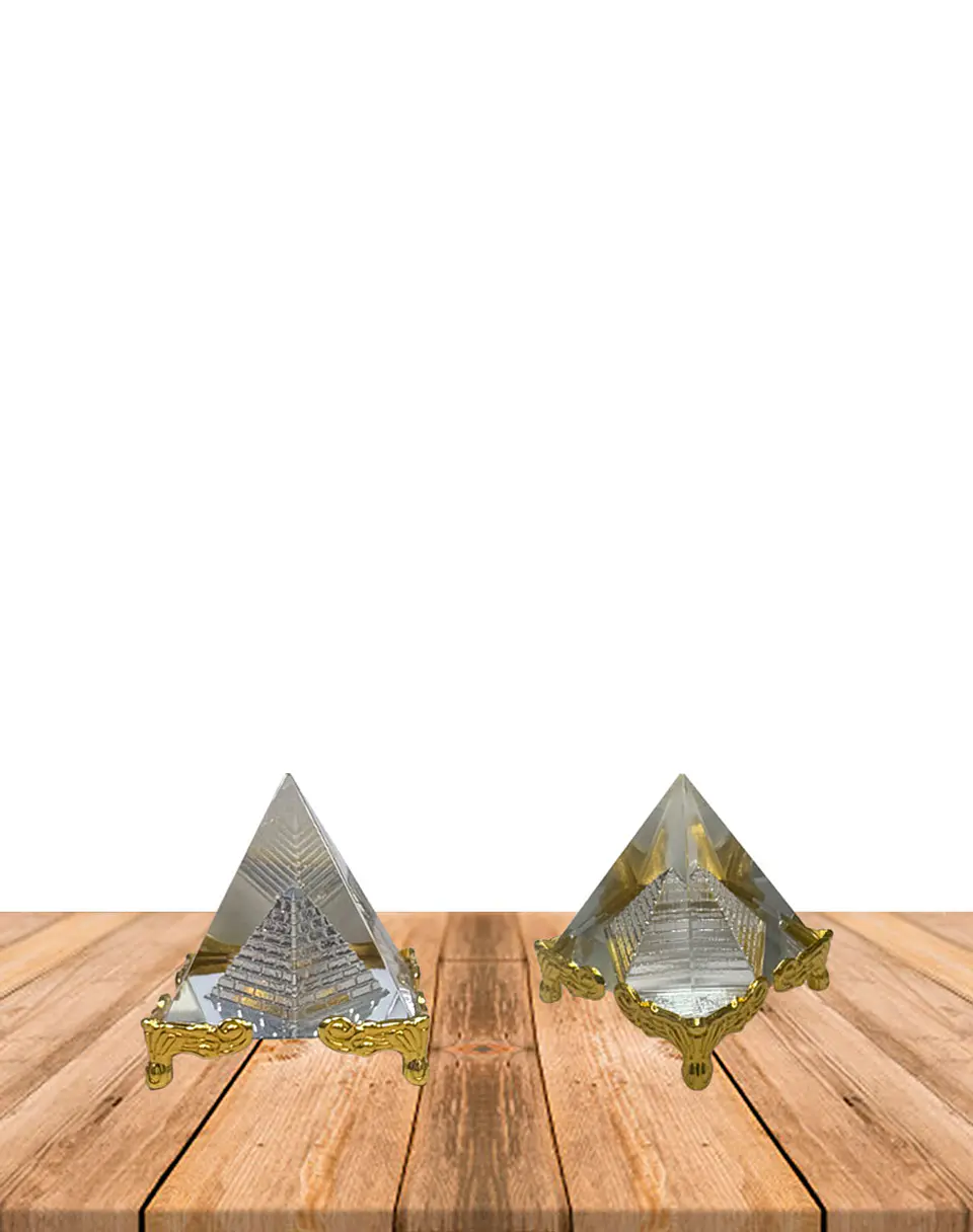 Pirámide de Cristal Con Base  5cm JI25-44 2