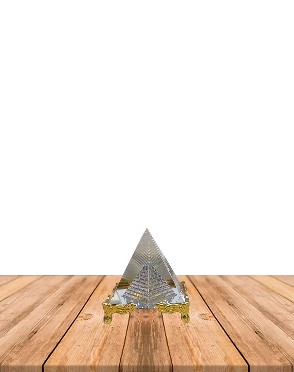 Pirámide de Cristal Con Base  5cm JI25-44 1