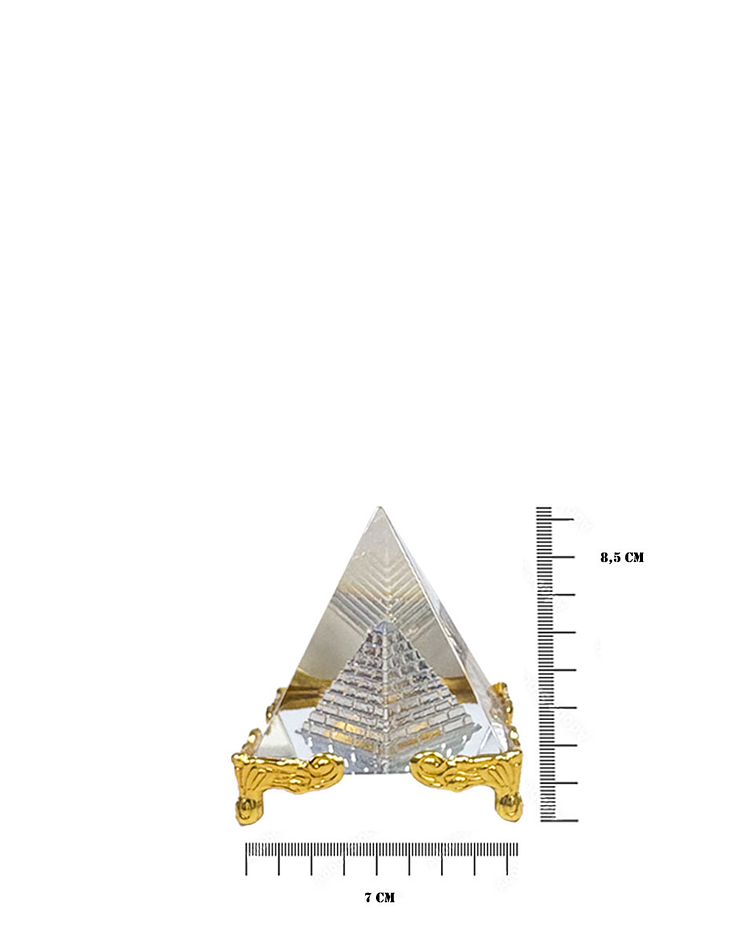 Pirámide de Cristal Con Base 7cm JI25-46