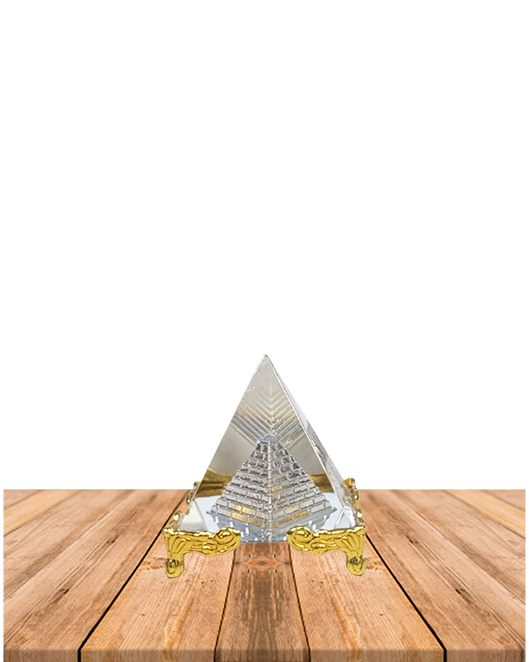 Pirámide de Cristal Con Base 7cm JI25-46