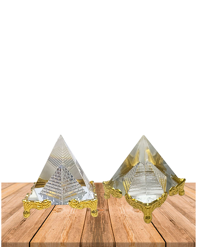 Pirámide de Cristal Con Base 7cm JI25-46