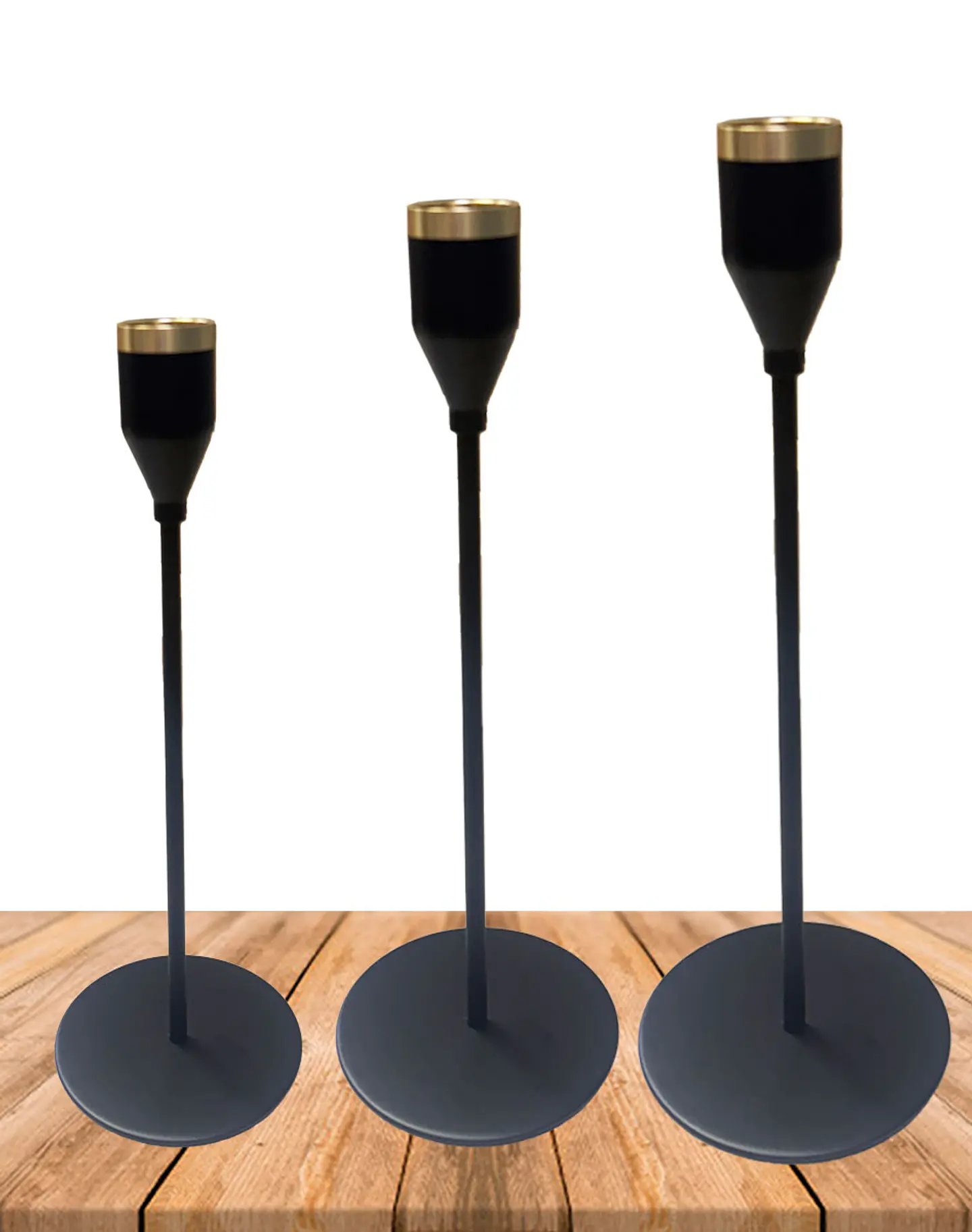 Set Porta Vela Negro Metalico JI25-106 1