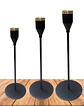 Set Porta Vela Negro Metalico JI25-106 - Miniatura 1