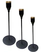 Set Porta Vela Negro Metalico JI25-106 - Miniatura 3
