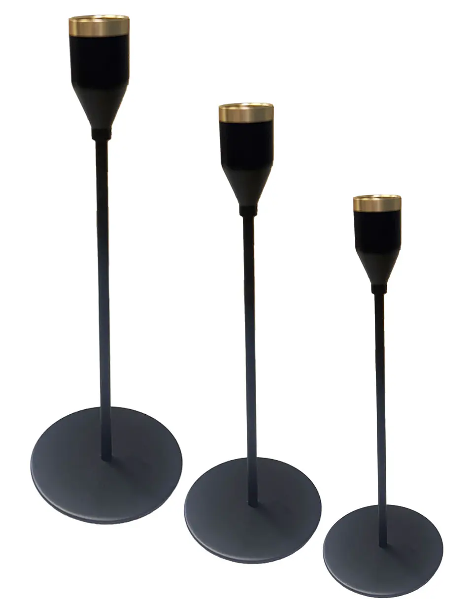 Set Porta Vela Negro Metalico JI25-106 3