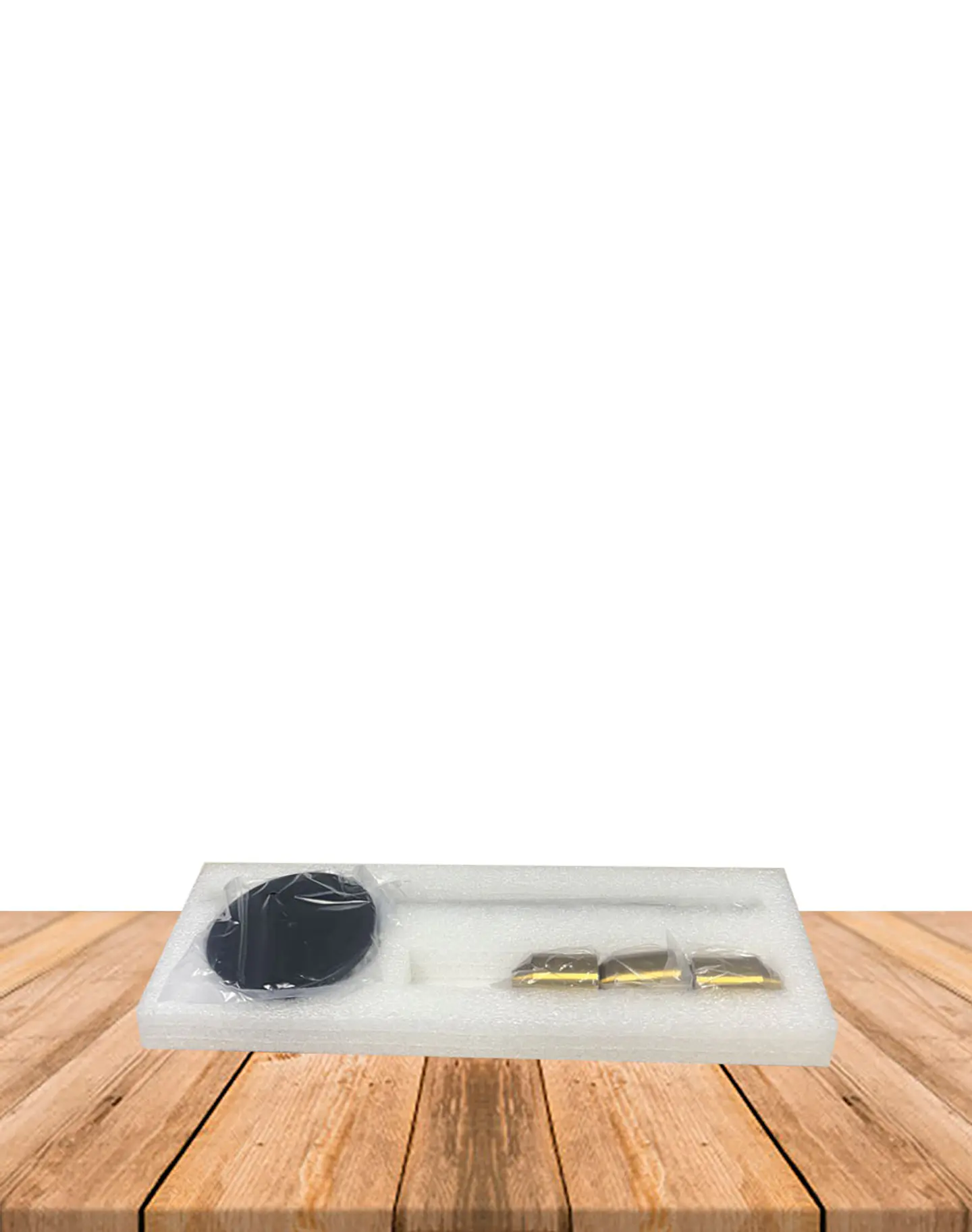 Set Porta Vela Negro Metálico Con Copita Dorada JI25-107 3