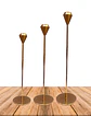 Set Porta Vela Metálico Dorado JI25-108 - Miniatura 1