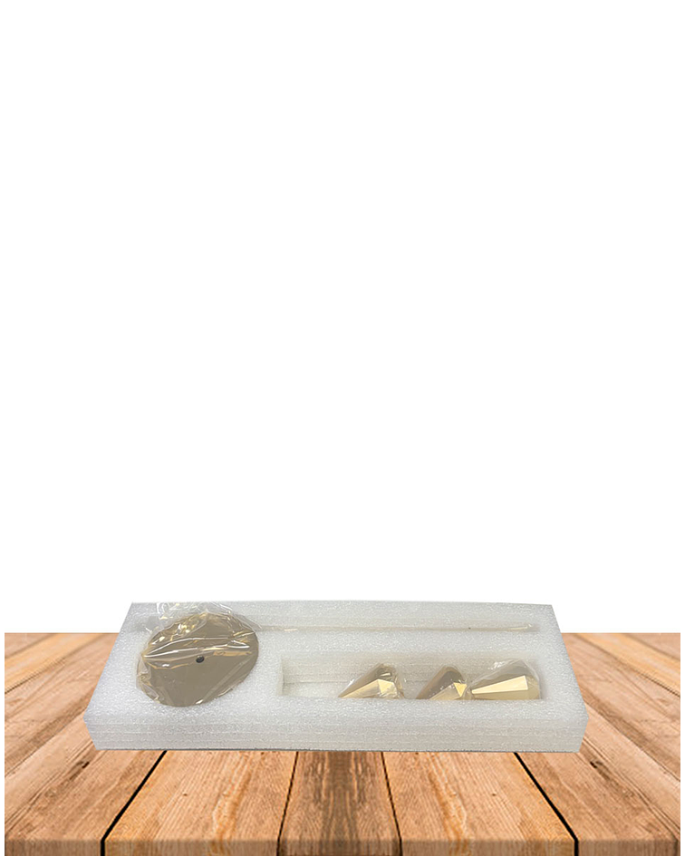 Set Porta vela  Metálica  Dorada Ji25-108