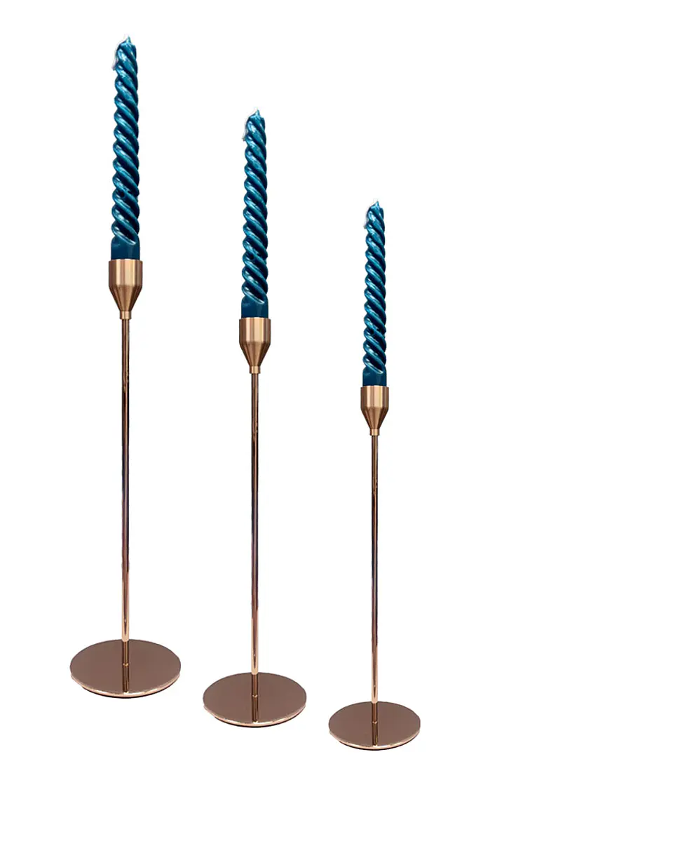 Set Porta Vela Metálico Dorado JI25-109 3