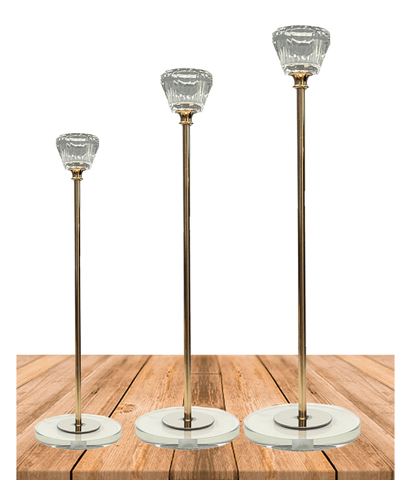 Set Porta vela Cristal Ji25-111