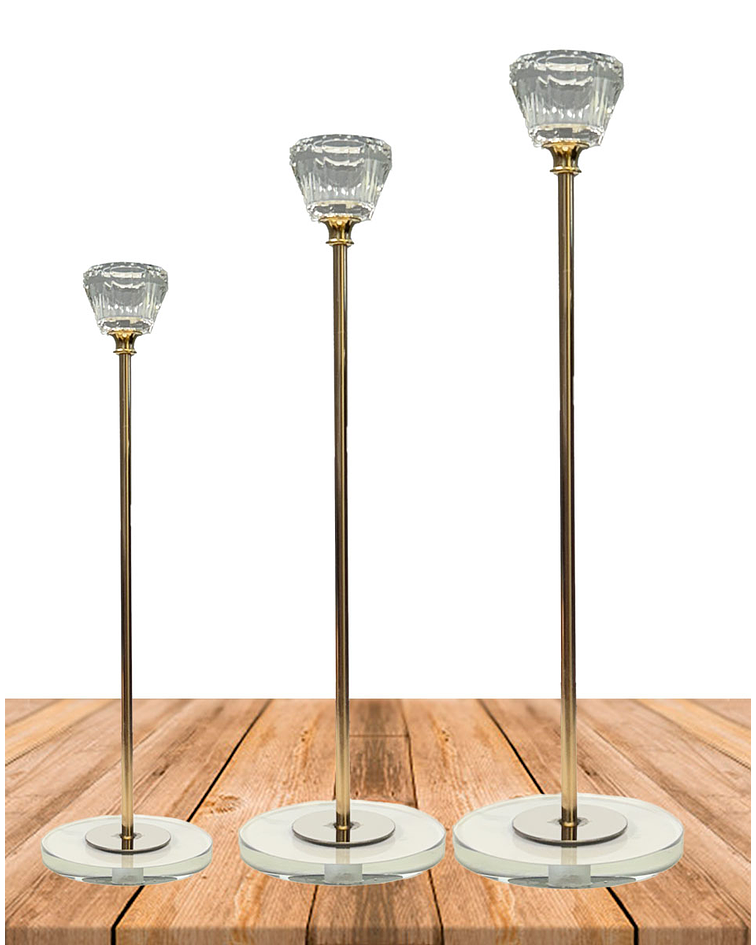 Set Porta vela Cristal Ji25-111