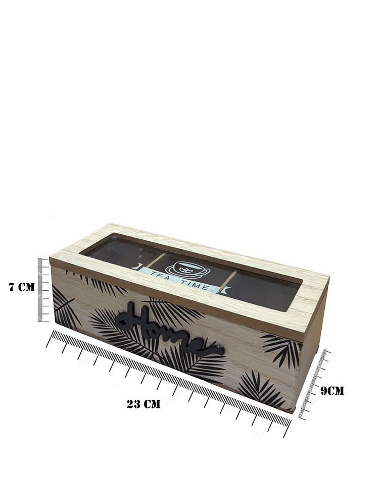 Caja de Té de Madera 3 divisiones