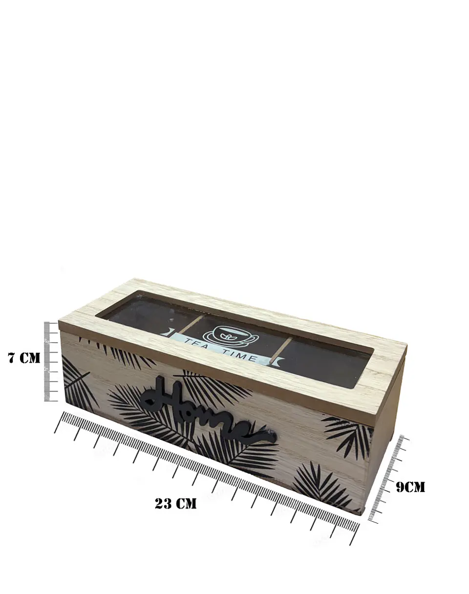 Caja de Té de Madera 3 divisiones 3