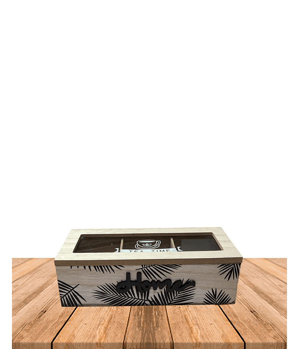 Caja de Té de Madera 3 divisiones