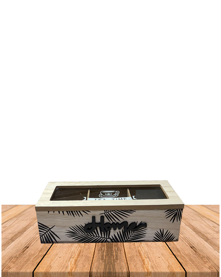 Caja de Té de Madera 3 divisiones