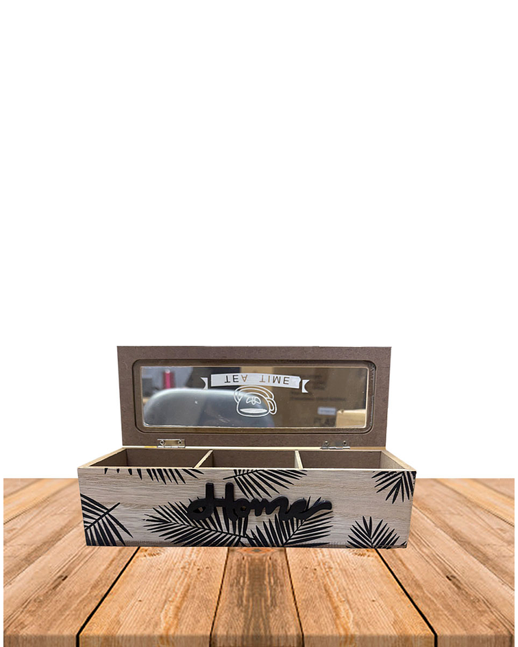 Caja de Té de Madera 3 divisiones