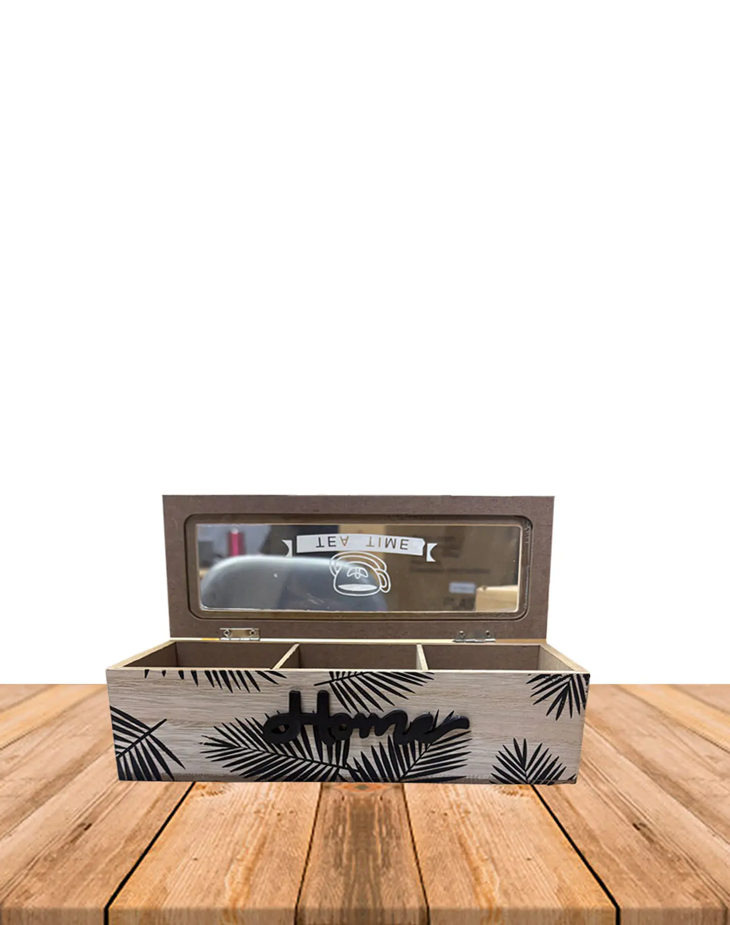 Caja de Té de Madera 3 divisiones 2