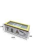 Caja de Té de Madera 3 divisiones Blanco