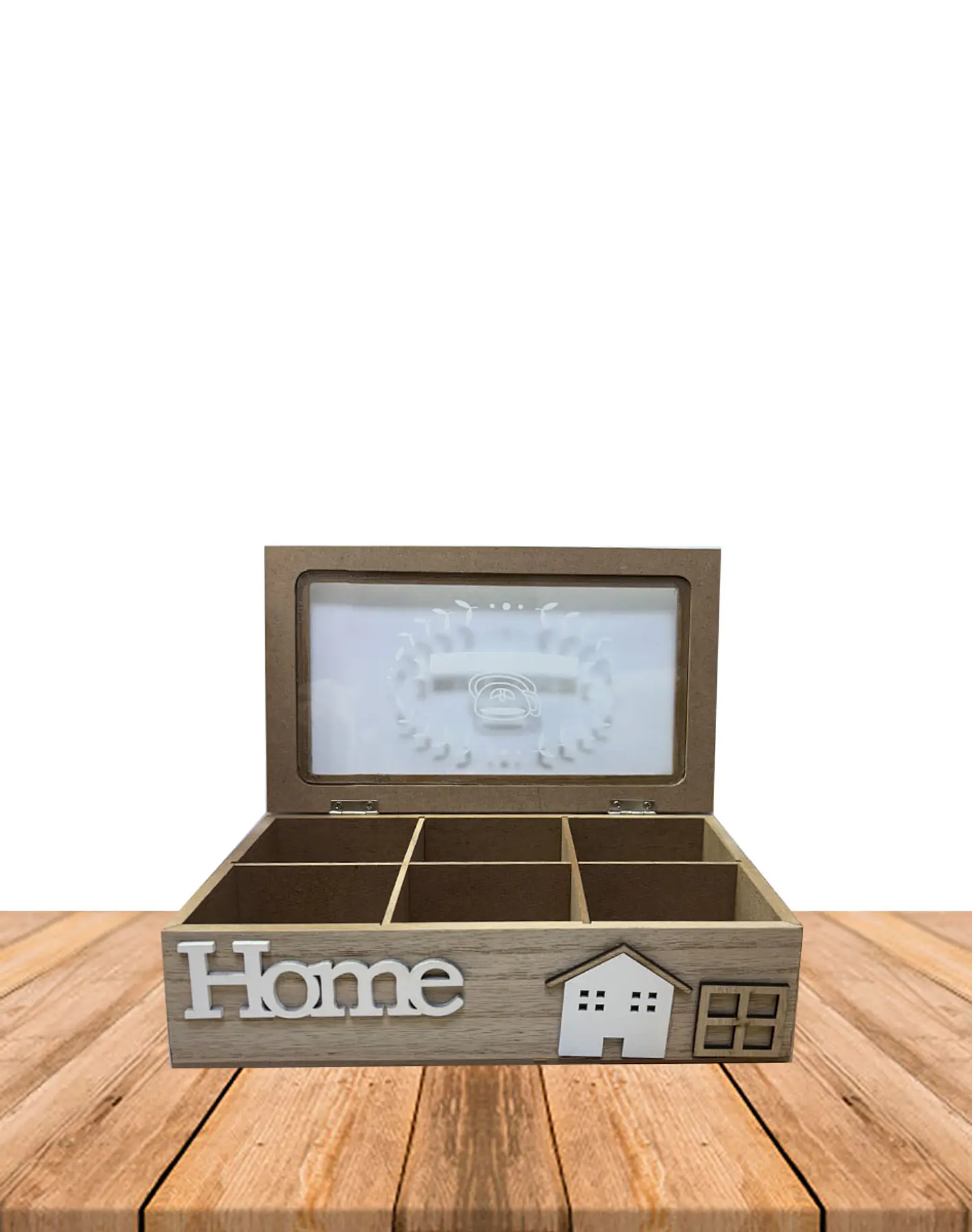 Caja de Té de Madera 6 divisiones 3