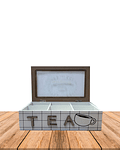 Caja de Té de Madera 6 divisiones- Blanco