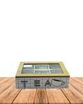 Caja de Té de Madera 6 divisiones- Blanco