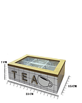 Caja de Té de Madera 6 divisiones- Blanco