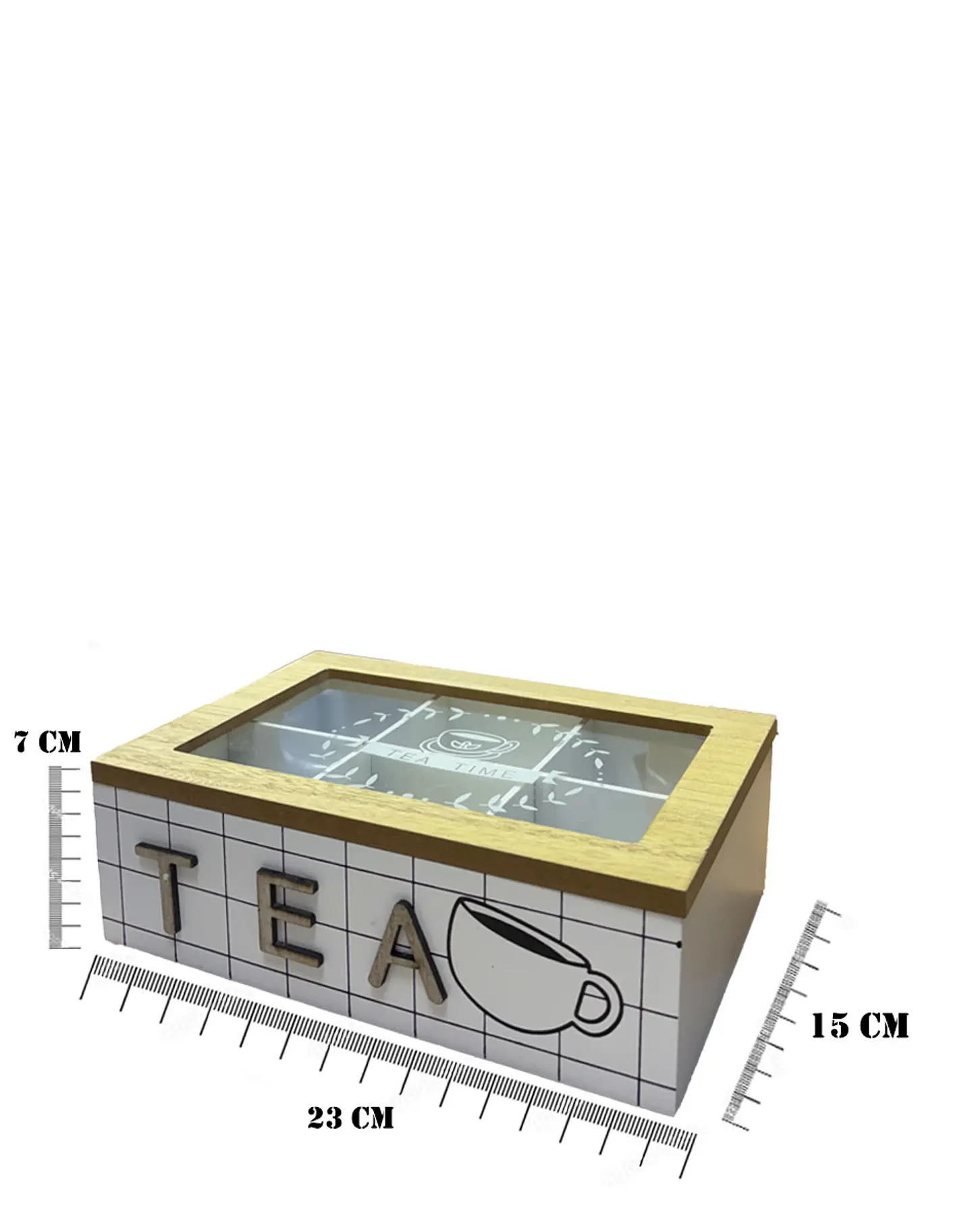Caja de Té de Madera 6 divisiones- Blanco 3