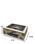 Caja de Té de Madera 6 divisiones hojas