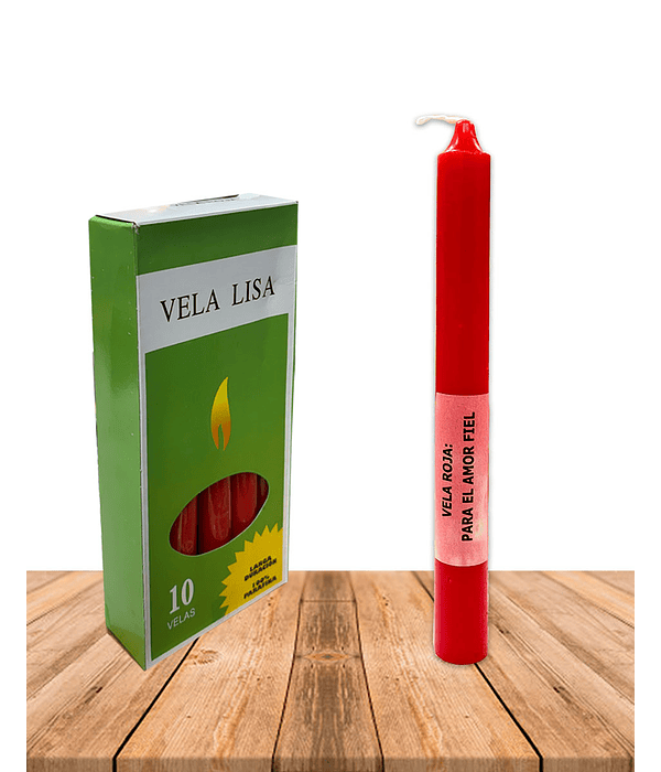 Vela Lisa Esotérica Color Rojo Larga Duración
