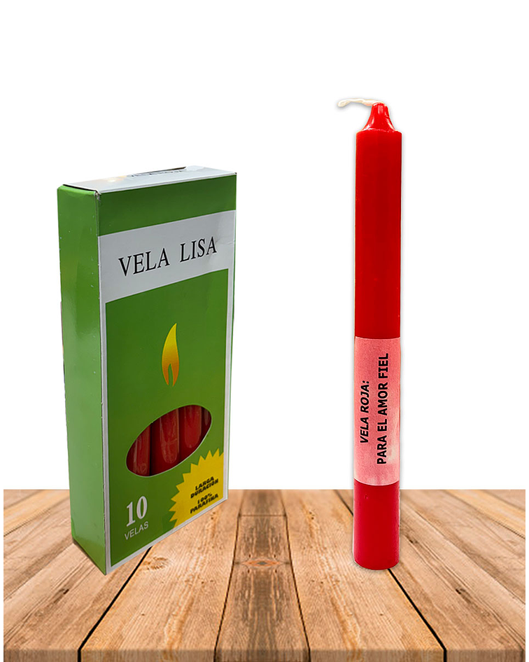 Vela Lisa Esotérica Color Rojo Larga Duración