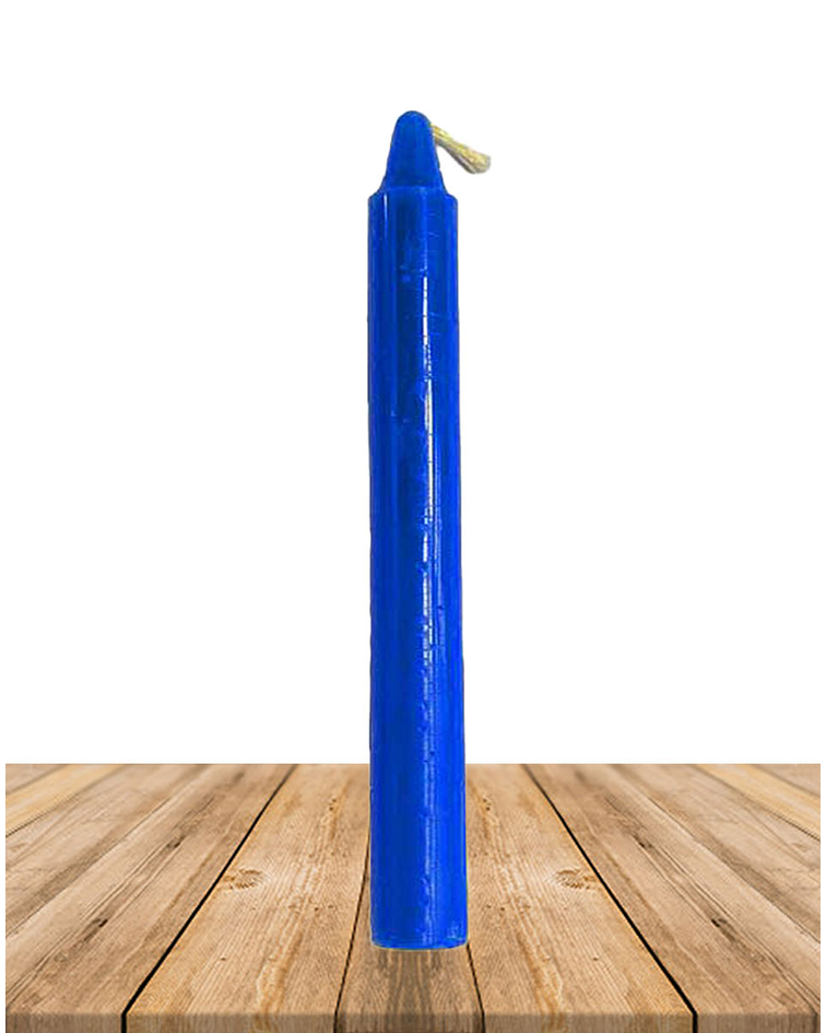 Vela Lisa Esotérica Color Azul Larga Duración.