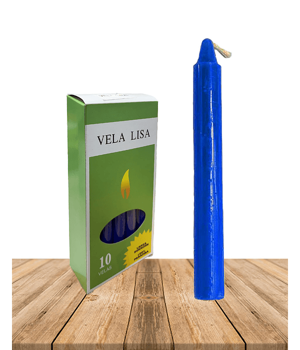 Vela Lisa Esotérica Color Azul Larga Duración.