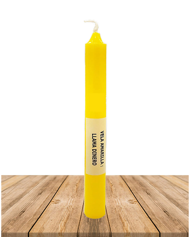 Vela Lisa Esotérica Color Amarilla