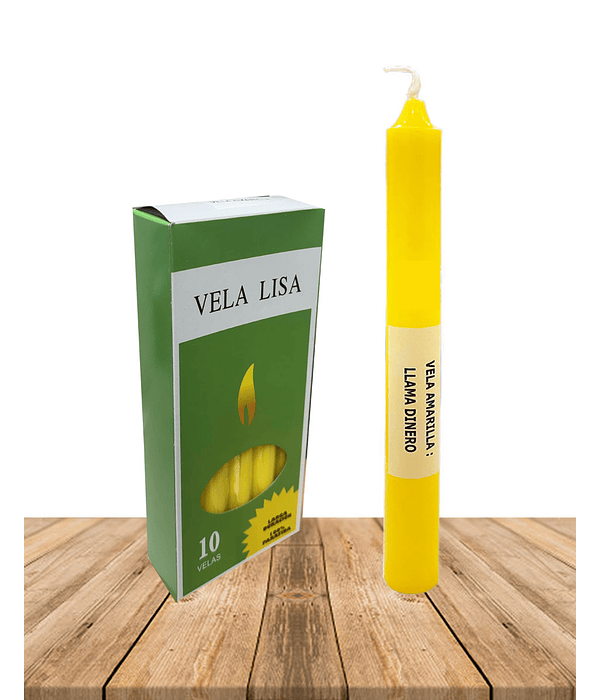 Vela Lisa Esotérica Color Amarilla