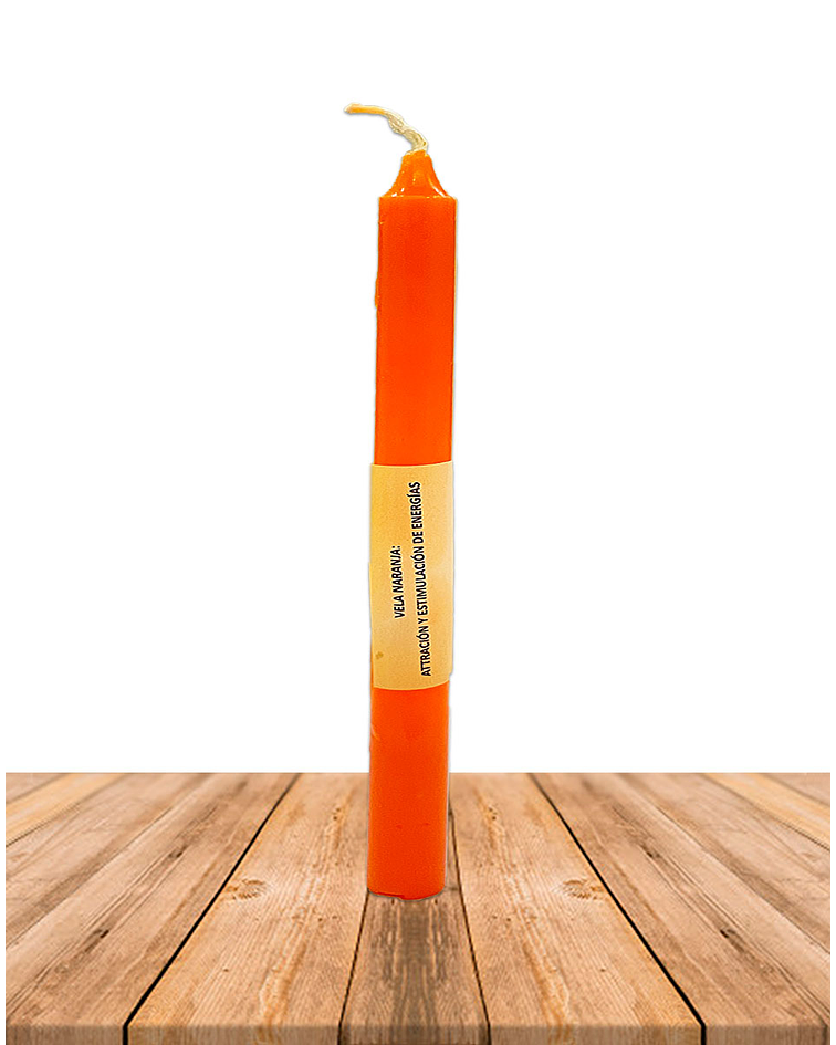 Vela Lisa Esotérica Color Naranja Larga Duración
